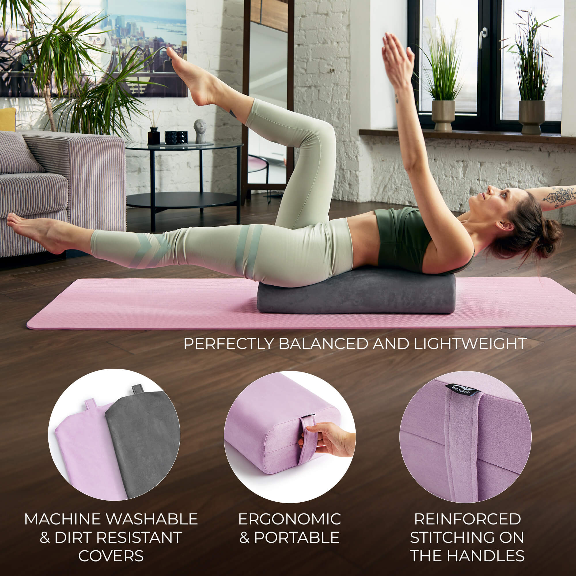Rectangular Yoga Bolster Yoga Cushion Yoga Pillow Back Support